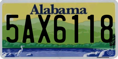 AL license plate 5AX6118
