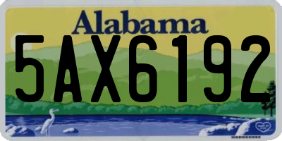 AL license plate 5AX6192