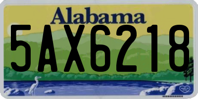 AL license plate 5AX6218