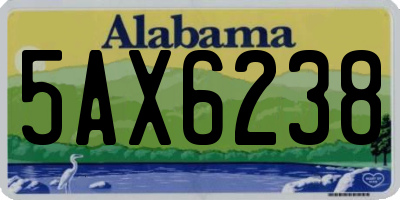 AL license plate 5AX6238