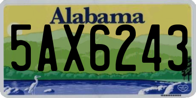 AL license plate 5AX6243
