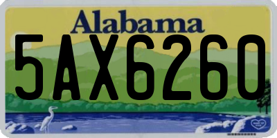 AL license plate 5AX6260