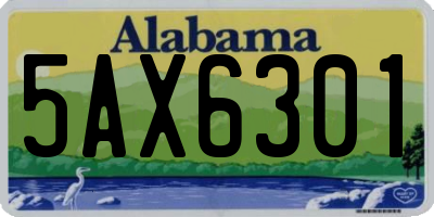 AL license plate 5AX6301