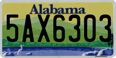 AL license plate 5AX6303