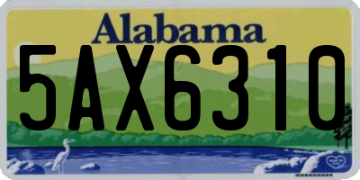 AL license plate 5AX6310
