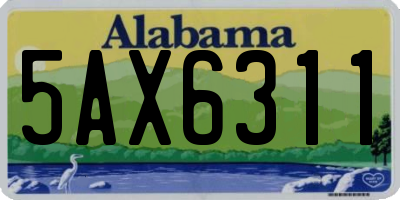 AL license plate 5AX6311