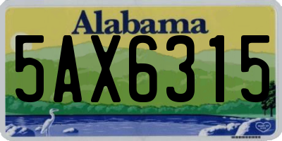 AL license plate 5AX6315