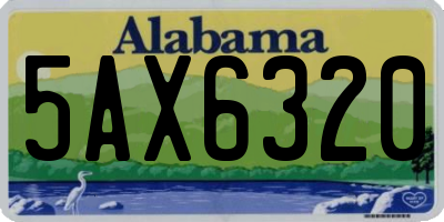 AL license plate 5AX6320