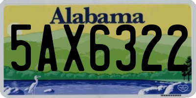 AL license plate 5AX6322