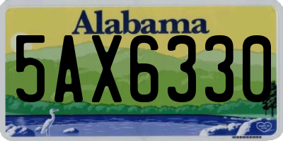 AL license plate 5AX6330