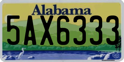AL license plate 5AX6333