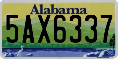 AL license plate 5AX6337