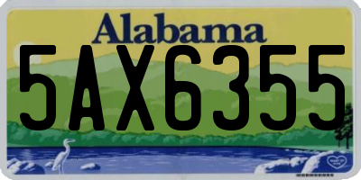 AL license plate 5AX6355