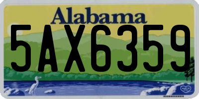 AL license plate 5AX6359