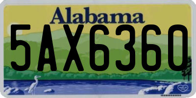 AL license plate 5AX6360