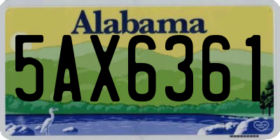 AL license plate 5AX6361