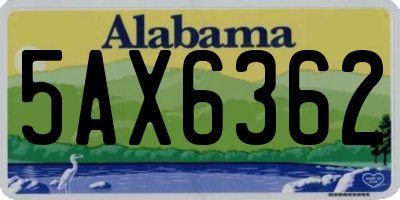 AL license plate 5AX6362