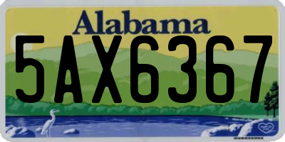 AL license plate 5AX6367