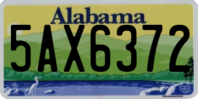 AL license plate 5AX6372
