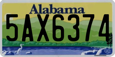 AL license plate 5AX6374