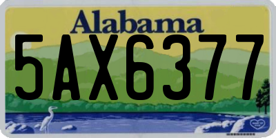 AL license plate 5AX6377