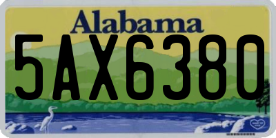 AL license plate 5AX6380