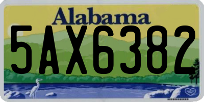 AL license plate 5AX6382