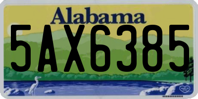 AL license plate 5AX6385