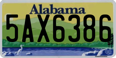 AL license plate 5AX6386