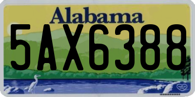 AL license plate 5AX6388
