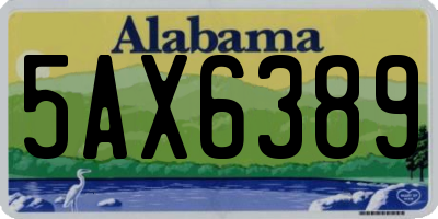 AL license plate 5AX6389