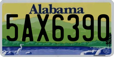 AL license plate 5AX6390