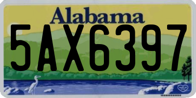 AL license plate 5AX6397