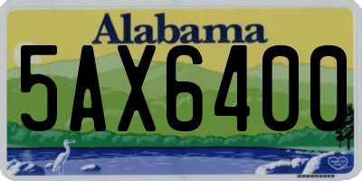 AL license plate 5AX6400