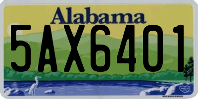 AL license plate 5AX6401
