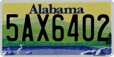 AL license plate 5AX6402