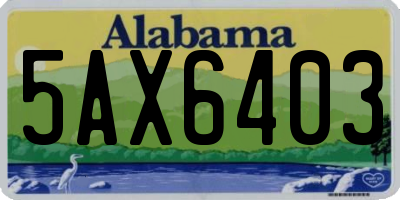 AL license plate 5AX6403