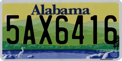 AL license plate 5AX6416