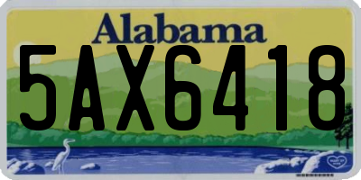AL license plate 5AX6418
