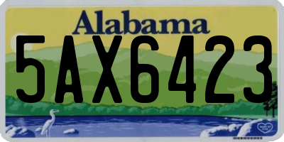 AL license plate 5AX6423