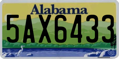 AL license plate 5AX6433