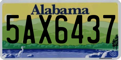 AL license plate 5AX6437