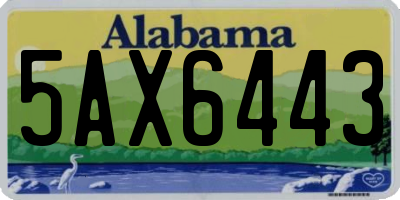 AL license plate 5AX6443