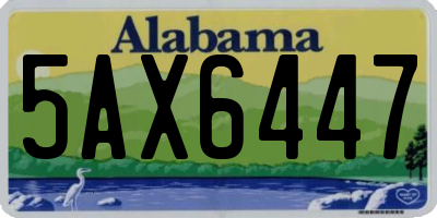 AL license plate 5AX6447