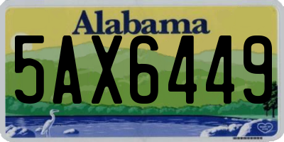 AL license plate 5AX6449