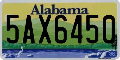 AL license plate 5AX6450