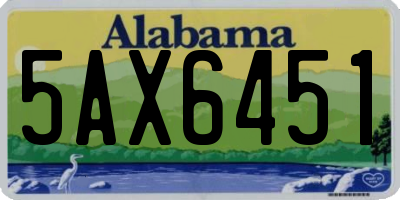 AL license plate 5AX6451