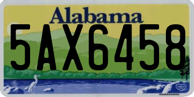 AL license plate 5AX6458
