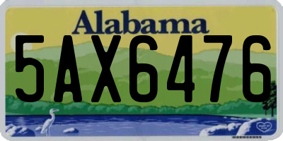 AL license plate 5AX6476