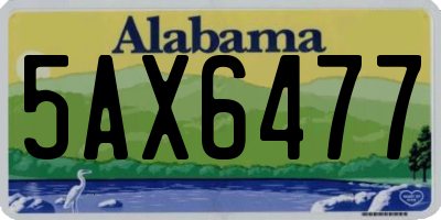 AL license plate 5AX6477